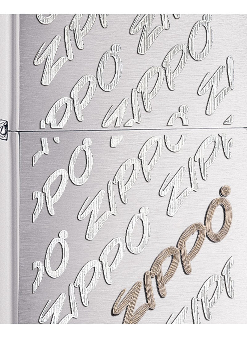 Zippo Script Brushed Chrome Lighter (Silver-Toned) - Image 2