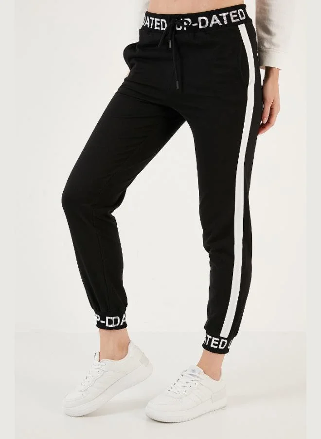 Lela Lela Cotton Regular Fit Stripe Detailed Pocketed Sweatpants Women's TRACKSUIT 5862856