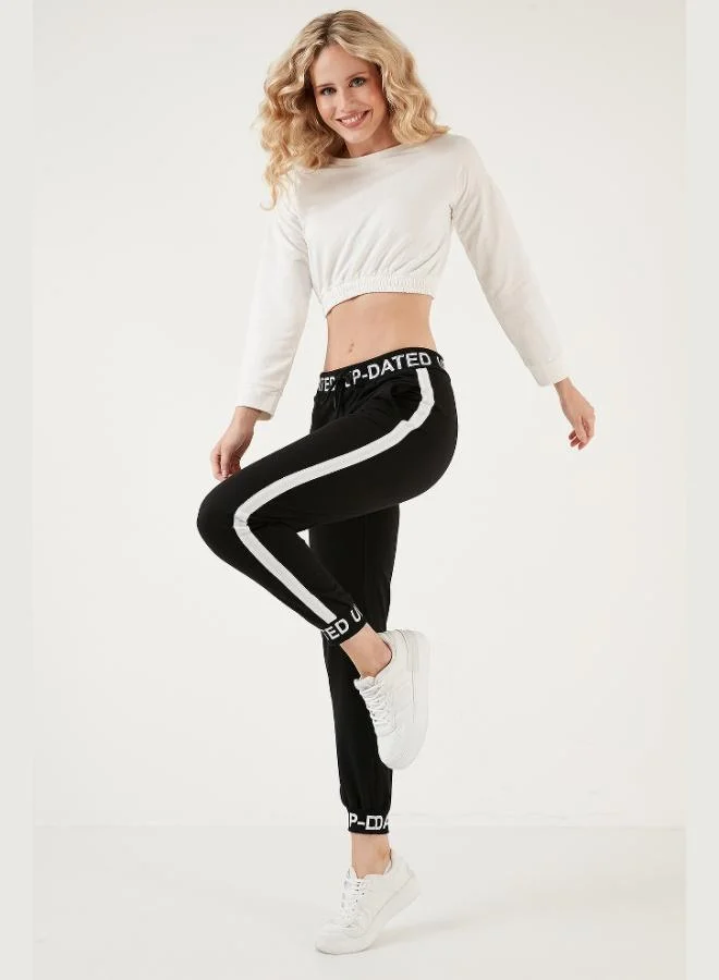 Lela Lela Cotton Regular Fit Stripe Detailed Pocketed Sweatpants Women's TRACKSUIT 5862856