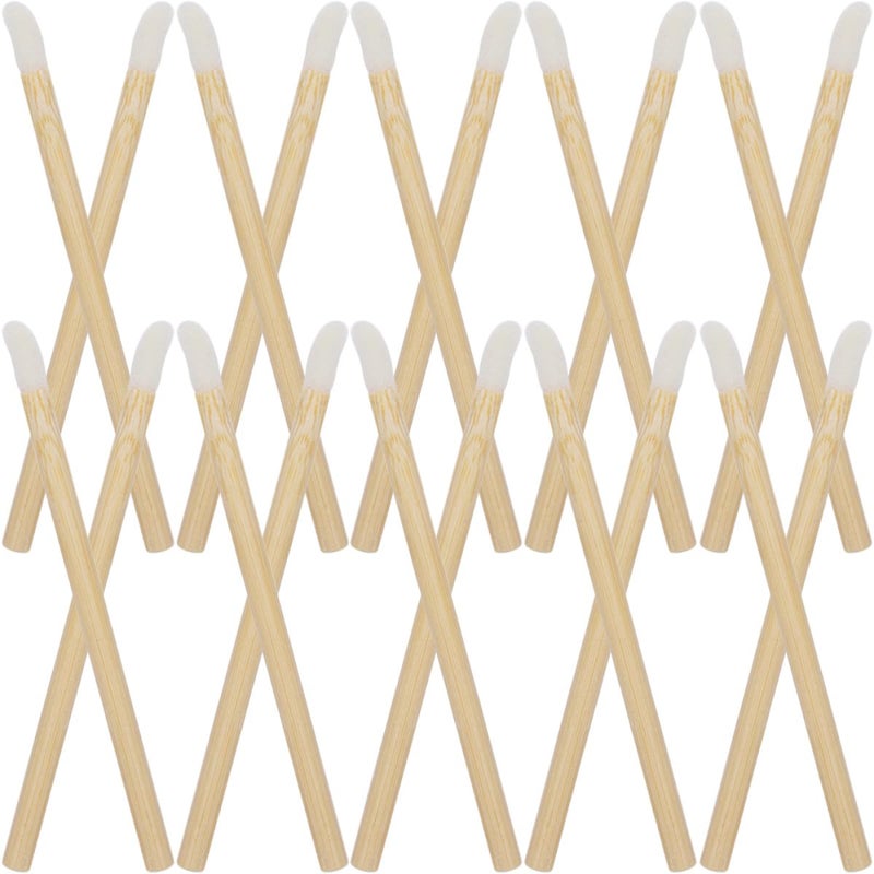 PATKAW 100pcs Wooden Lip Brush Set Lip Gloss Applicators with Wooden Handle for Precise Makeup Application for Professional and Travel Use - Image 1
