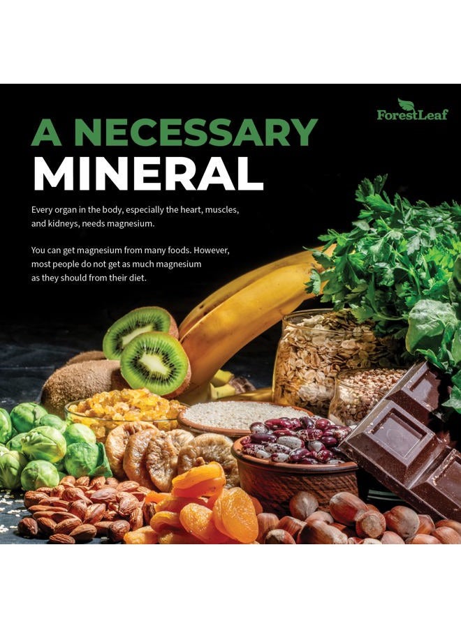 ForestLeaf مجمع المغنيسيوم 500 ملغ - كبسولات المغنيسيوم 500 ملغ - مكمل المغنيسيوم 500 ملغ - المغنيسيوم للنوم، المغنيسيوم للإمساك - مكمل المغنيسيوم للنساء (120 حبة) - Image 4