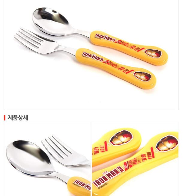 NS Iron Man Kids Spoon & Fork Set Easy Grip Kids Cutlery Flatware, Non-Toxic Stainless Steel Dinnerware - Image 4