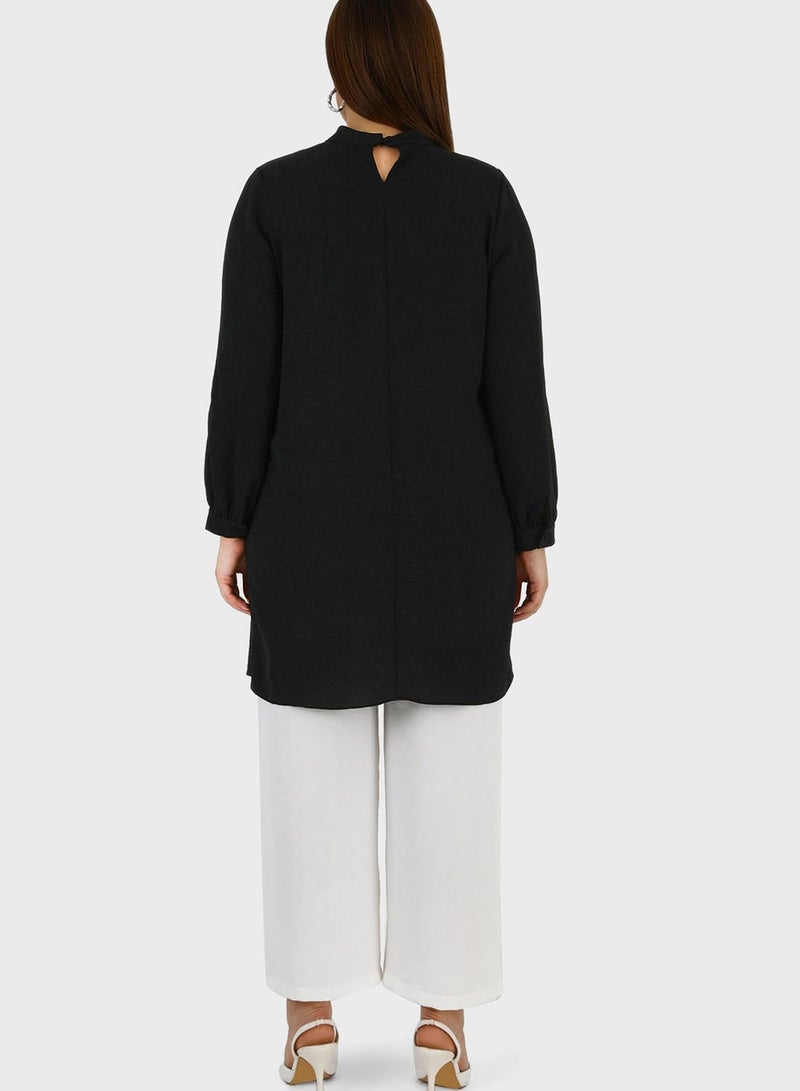 Alia by modanisa High Neck Tiered Hem Tunic - Image 2