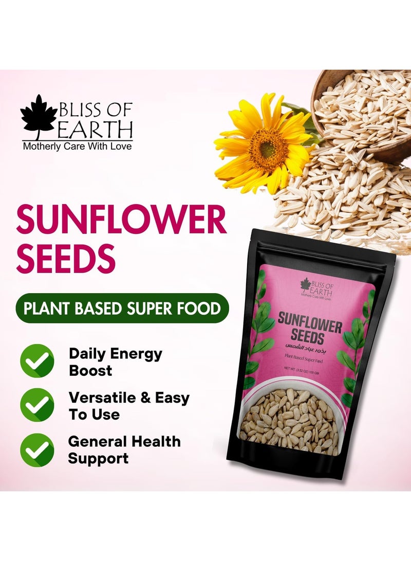 BLISS OF EARTH Dehulled Sunflower & White Sesame Seeds Combo for Weight Loss, Plant-Based Seeds for Eating & Baking, High Protein Superfood Sesame & Sunflower Seed Fiber & Omega-3 Rich – 100g Each - Image 2