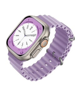Ocean Soft Silicone Ocean Band Designed For Apple Watch Ultra Band 49mm,45mm,44mm,42mm for Men Women High Qulaity Adjustable Bands for Apple iWatch Series 8,7,SE,6,5,4,3,2,1 Purple  - Image 3