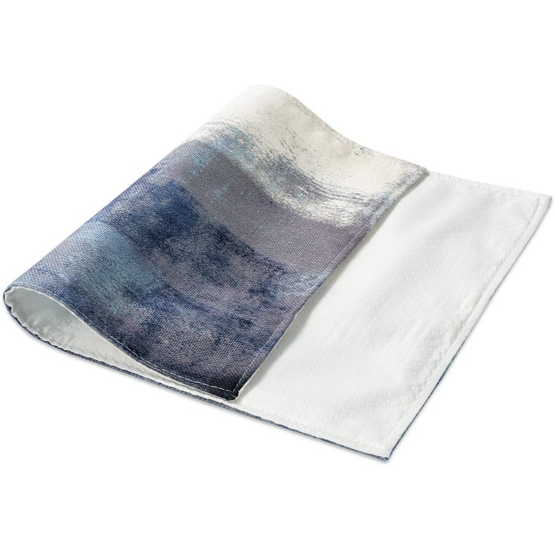 AILUER Blue Abstract Art Placemats  White and Grey Modern Art Placemats Set of 4  Heat Resistant Non-Slip Artwork Dining Placemats  Washable Place Mats for Home Kitchen (White and Grey  18""X12"") - Image 4