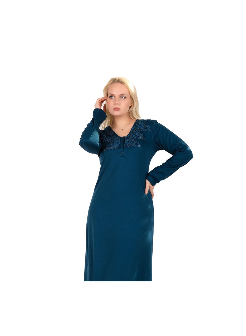 Dadoush Winter Maxi Abaya | Long Nightgown | Elegant Cotton Maxi Dress | Premium Fabrics for Ultimate Comfort | Women's Loungewear - Image 2