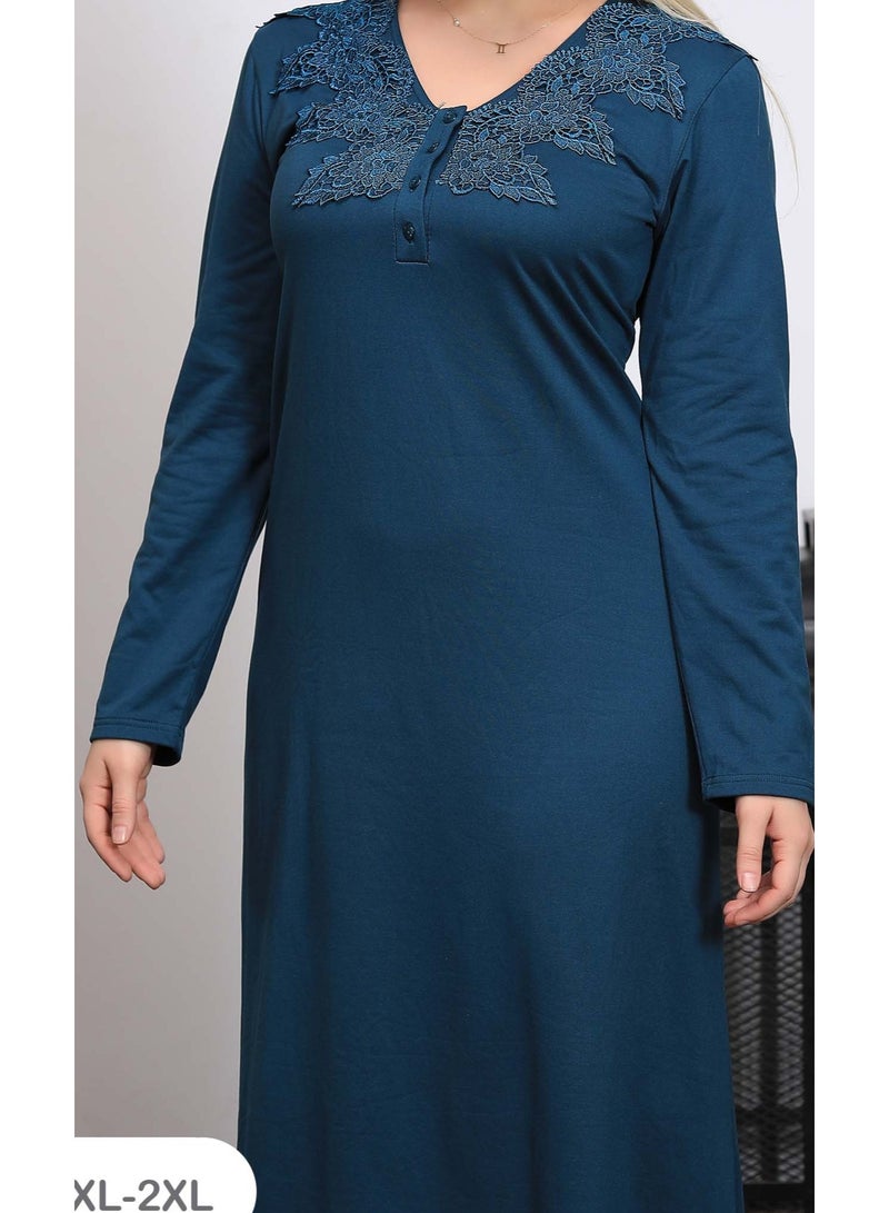 Dadoush Winter Maxi Abaya | Long Nightgown | Elegant Cotton Maxi Dress | Premium Fabrics for Ultimate Comfort | Women's Loungewear - Image 3