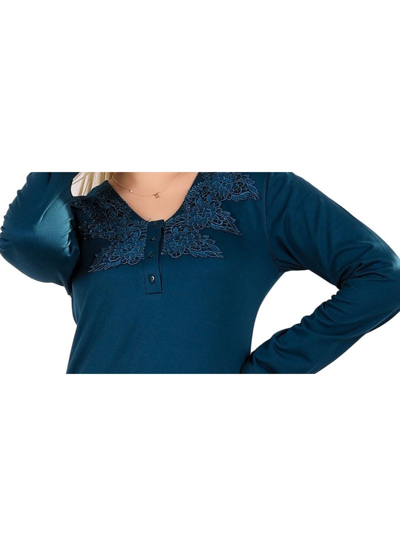 Dadoush Winter Maxi Abaya | Long Nightgown | Elegant Cotton Maxi Dress | Premium Fabrics for Ultimate Comfort | Women's Loungewear - Image 5