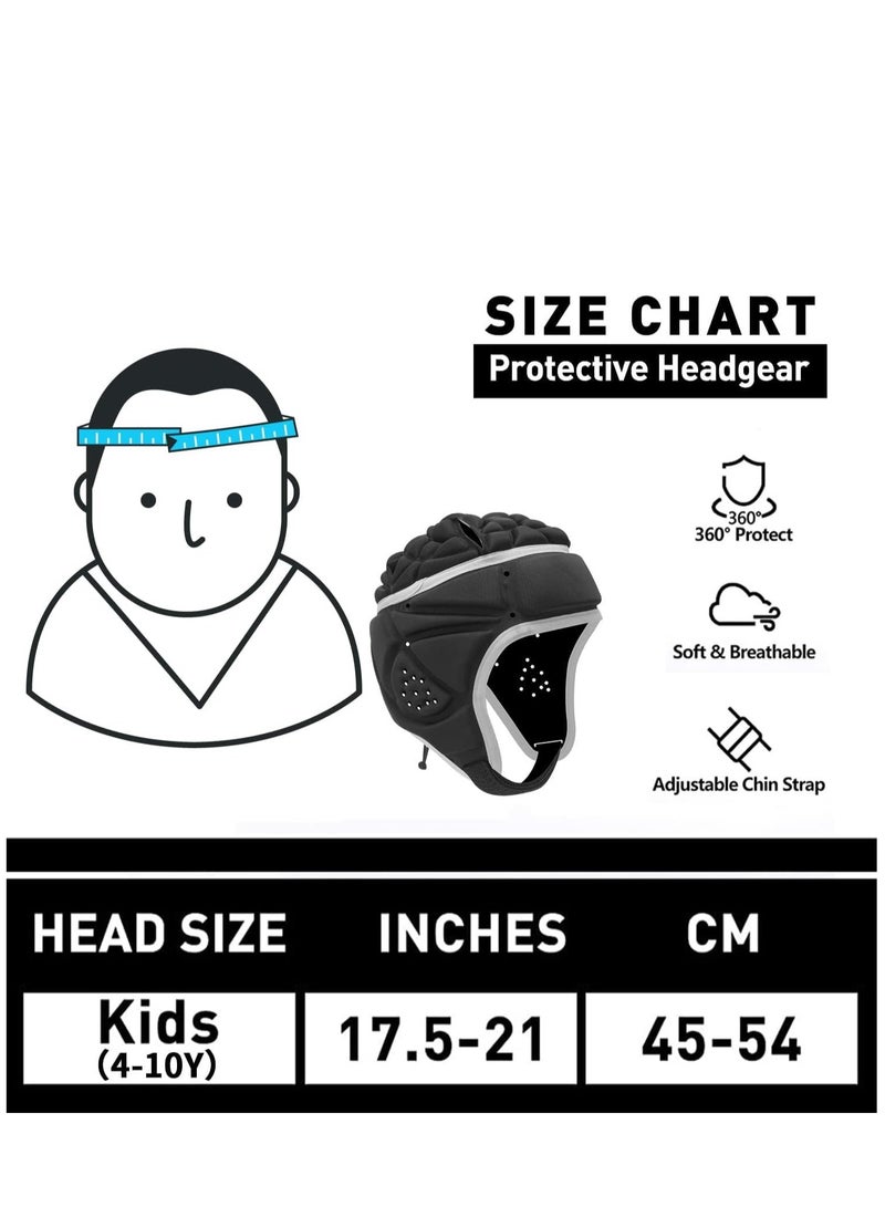 Mult-Color Soft Helmet, Flag Football Rugby Goalkeeper Helmet, Cap Soft Shell Helmet, Soccer Headgear Special Needs Protection for Childrens 4-12 Years - Image 3