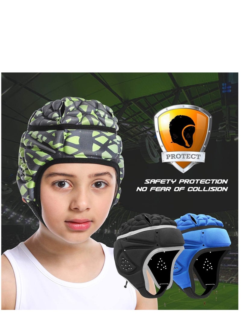 Mult-Color Soft Helmet, Flag Football Rugby Goalkeeper Helmet, Cap Soft Shell Helmet, Soccer Headgear Special Needs Protection for Childrens 4-12 Years - Image 2