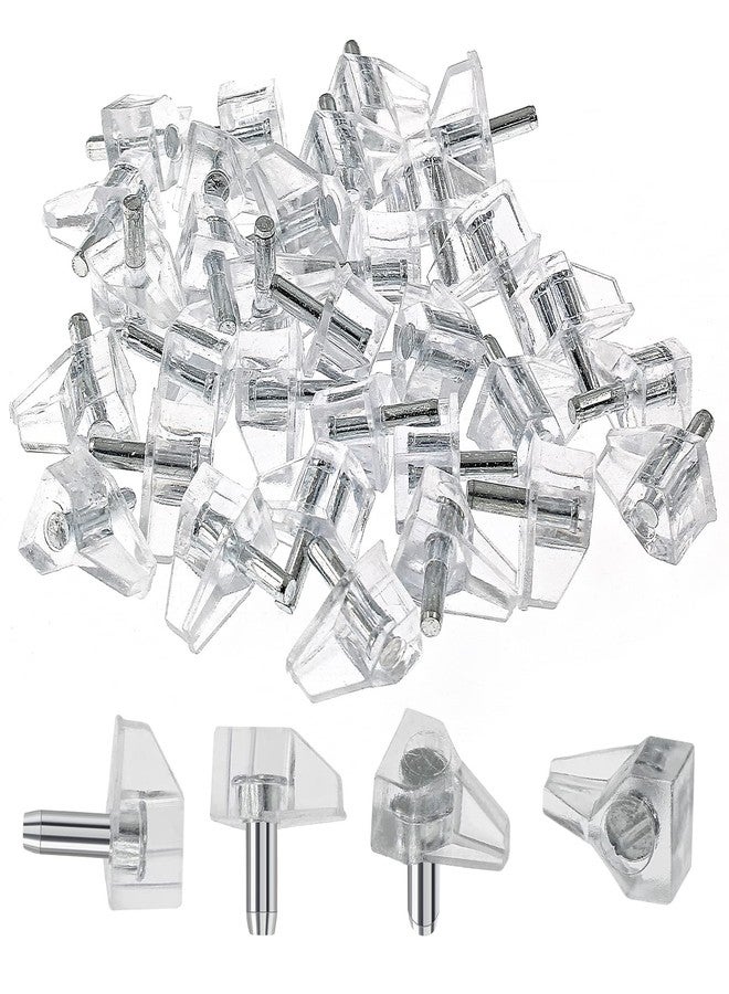 Suiwotin 30pcs 1/8 Inch (3mm) Shelf Support Peg, Clear Plastic Cabinet Shelf Pins, Shelf Supports Pins for Closet, Kitchen, Furniture Shelves Holder Pegs - Image 1