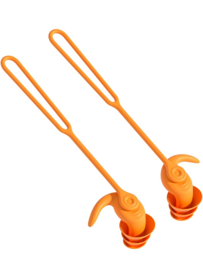 Unisex Silicone Sleep and Swimming Ear Plugs 3 Layer Noise Reduction Waterproof Soft Earplugs with Cord Ergonomic Comfortable Design Washable for Adults and Kids 1 Pair - Image 3