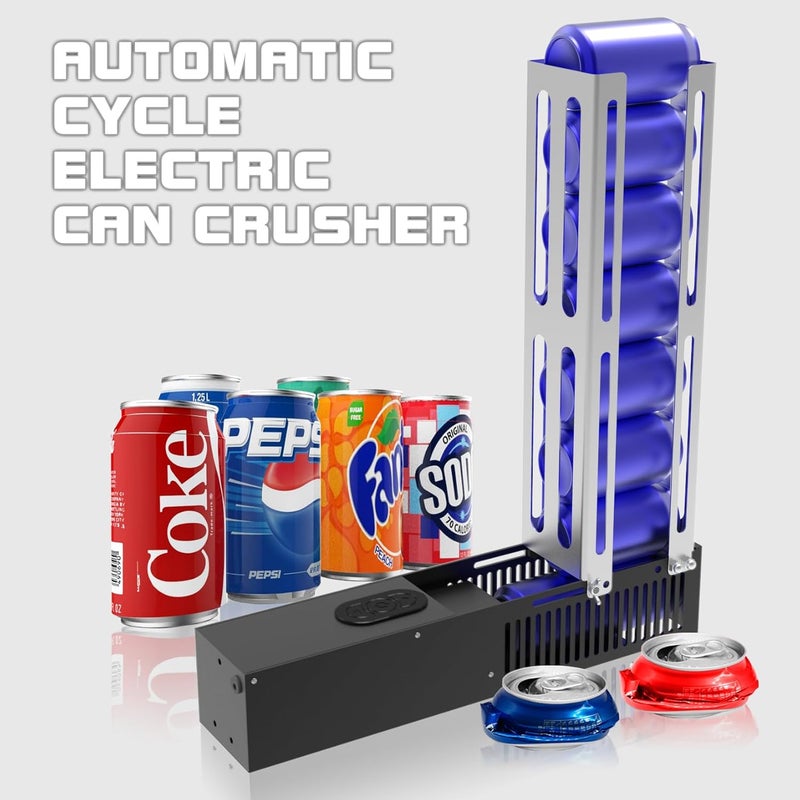 Fstcrt Electric Can Crusher, Can Crushers Automatic for Recycling 8oz 12oz & 16oz Cans, Fill 8 cans at a Time, Electric Can Smasher for Recycling Aluminum Seltzer, Cola, Beer Cans - Image 2