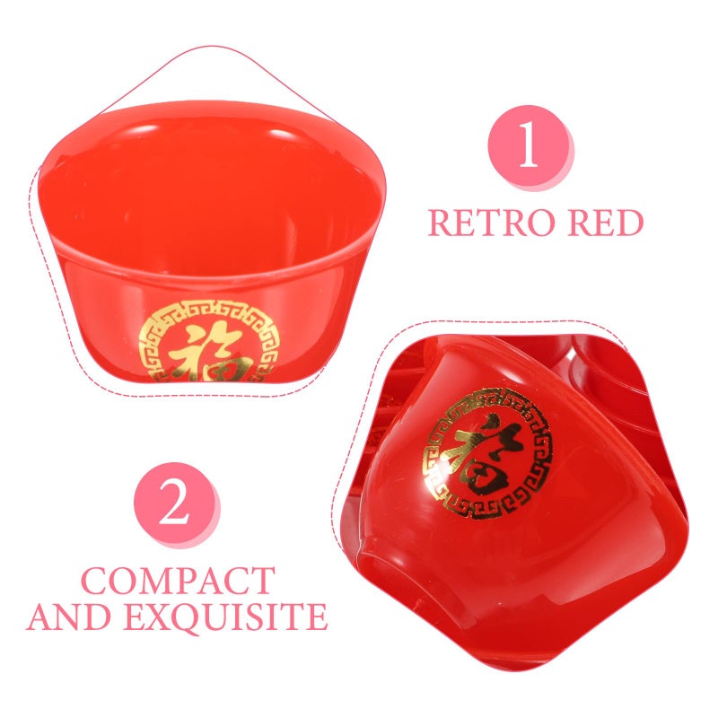 Red Plastic Wedding Wine Cups 50 Pieces Chinese Themed Banquet Toasting Shot Glasses - Image 4