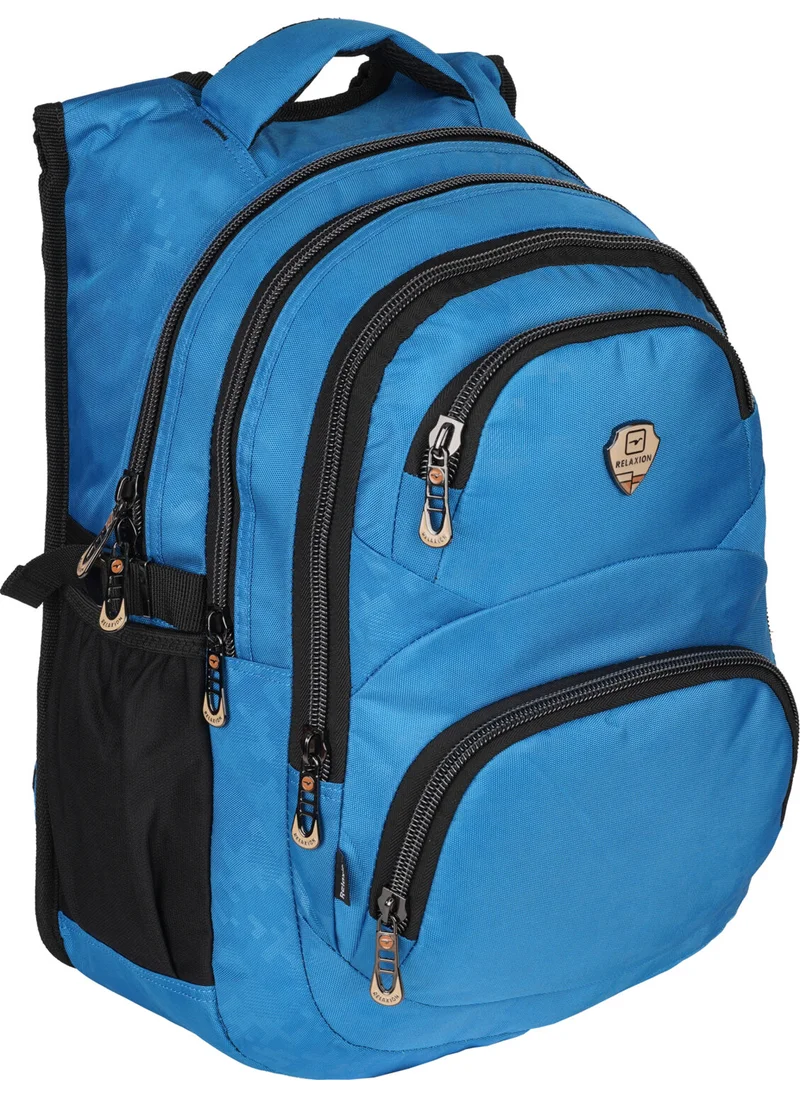 ريلاكسن 2226 Light Blue Waterproof Lined Fabric Backpack