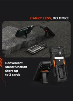 VRS Design D-Wallet Origin iPhone 16 Pro MAX Case Cover Wallet with Semi Automatic Credit Card Holder Slot [3 Cards] & Camera Lens Protector Kickstand - Metallic Green  - Image 4