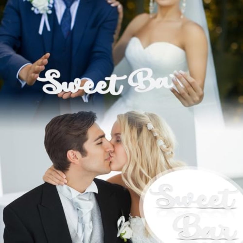 Wooden Sweet Bar Table Sign Wedding Sweet Bar Table Decorations Wood Hollow Standing Centerpiece for Wedding Shelf Birthday Party Decor - Image 5