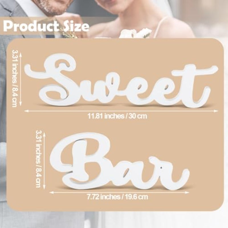 Wooden Sweet Bar Table Sign Wedding Sweet Bar Table Decorations Wood Hollow Standing Centerpiece for Wedding Shelf Birthday Party Decor - Image 2