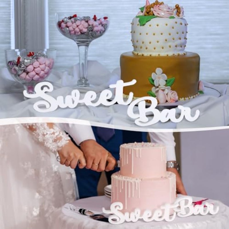 Wooden Sweet Bar Table Sign Wedding Sweet Bar Table Decorations Wood Hollow Standing Centerpiece for Wedding Shelf Birthday Party Decor - Image 4