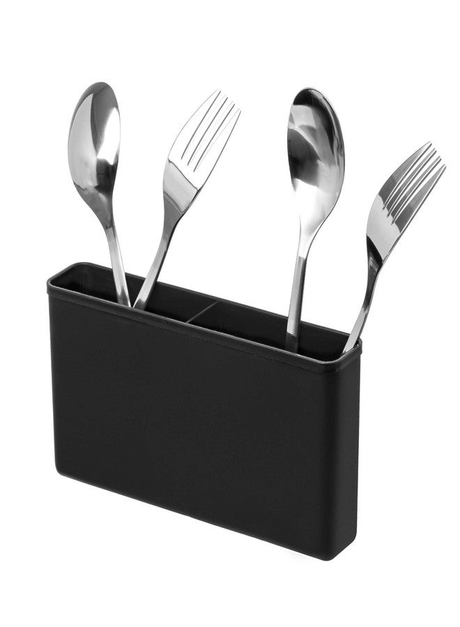 iPEGTOP Cutlery Utensil Silverware Drying Rack Basket Holder with Hooks - Flatware Storage Solution for Kitchen Dish Drainer Dish Drying Rack, Black - Image 1