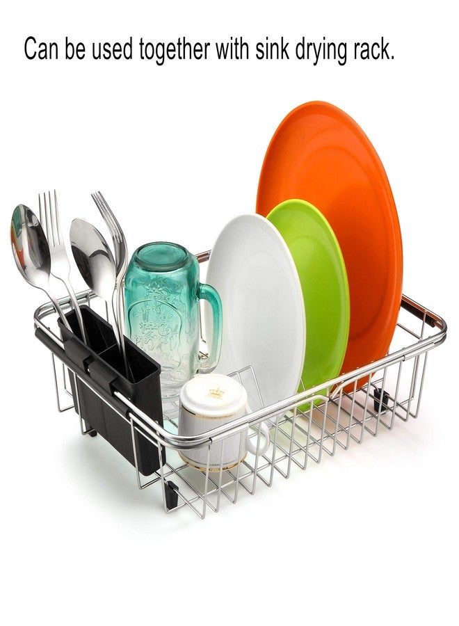 iPEGTOP Cutlery Utensil Silverware Drying Rack Basket Holder with Hooks - Flatware Storage Solution for Kitchen Dish Drainer Dish Drying Rack, Black - Image 5