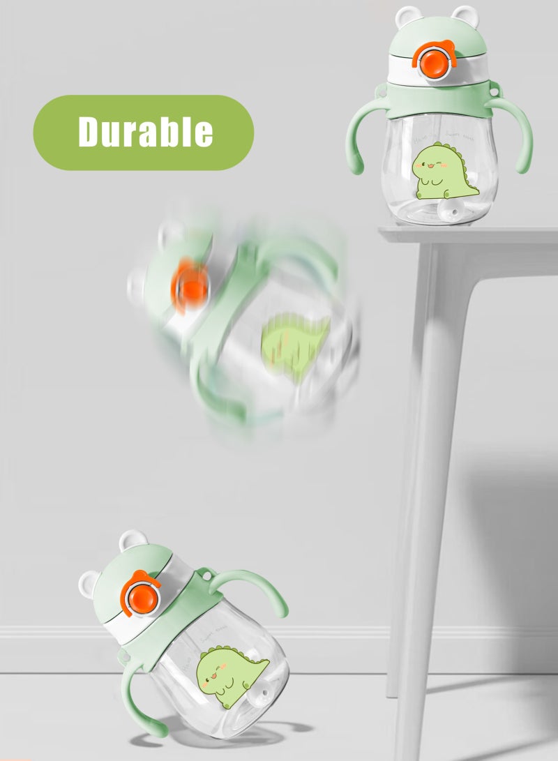 URbazaar 2-Pcs Baby Sippy Cups For 6 Months +, 410ml Baby Cup with Weighted Straw and Easy Grip Handles, Kids Water Bottle with Simple Flip Lid, 360 Degree Spill Proof Toddler Cup - Image 2