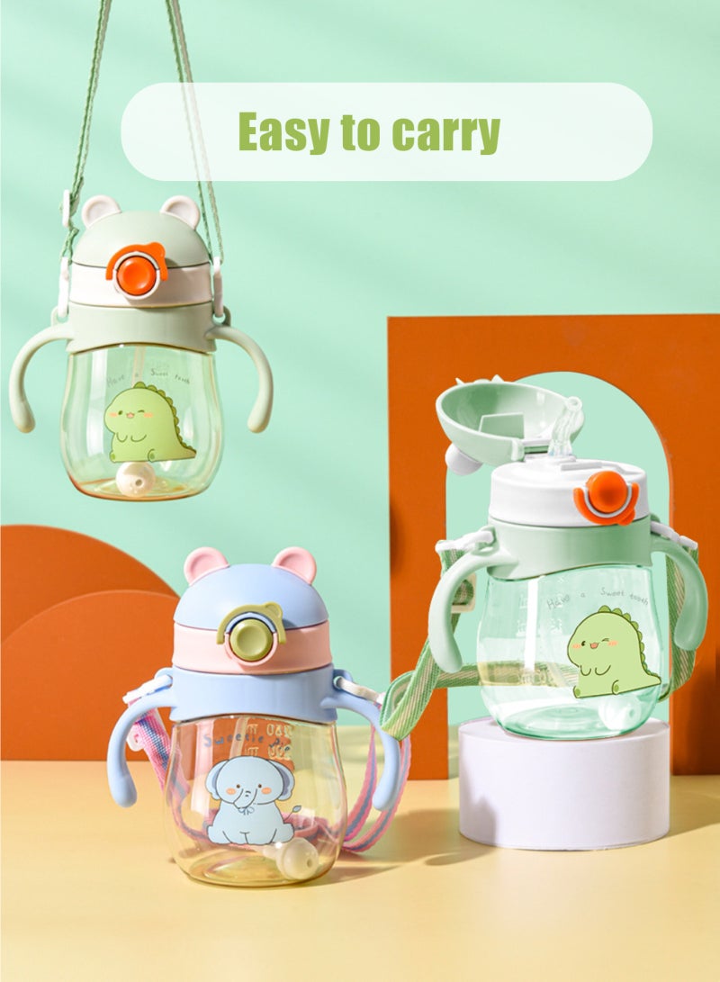 URbazaar 2-Pcs Baby Sippy Cups For 6 Months +, 410ml Baby Cup with Weighted Straw and Easy Grip Handles, Kids Water Bottle with Simple Flip Lid, 360 Degree Spill Proof Toddler Cup - Image 5