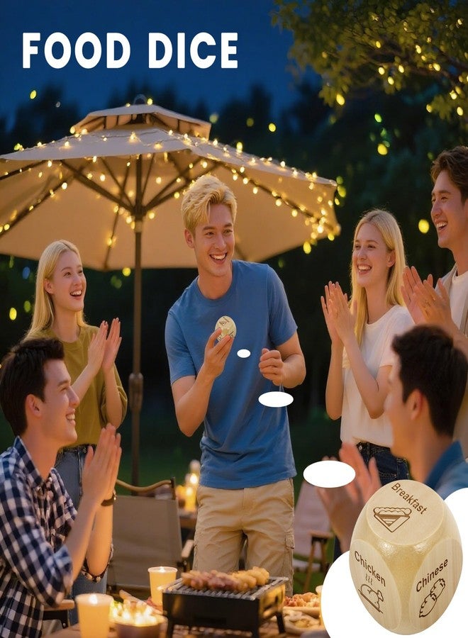 قطعتان من النرد الخشبي لألعاب اتخاذ القرارات المتعلقة بالطعام، هدية مثالية للأزواج في ليلة رومانسية، هدية رائعة له أو لها في عيد ميلاده، هدية للحبيب أو الحبيبة، هدية للرجال والنساء - Image 3