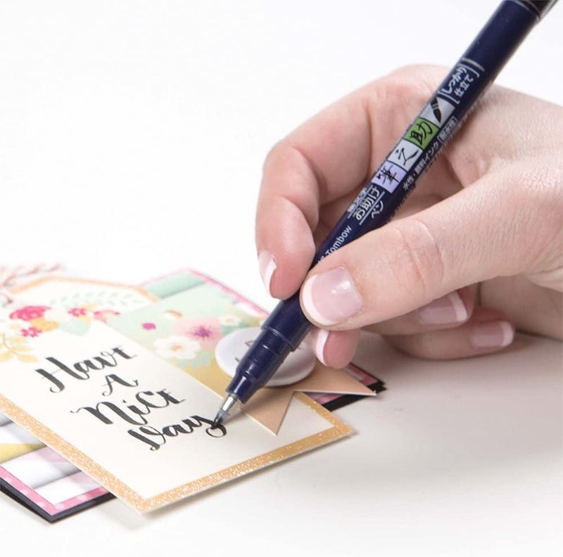 Tombow Fudenosuke Brush Pen Hard Tip Black - Image 3