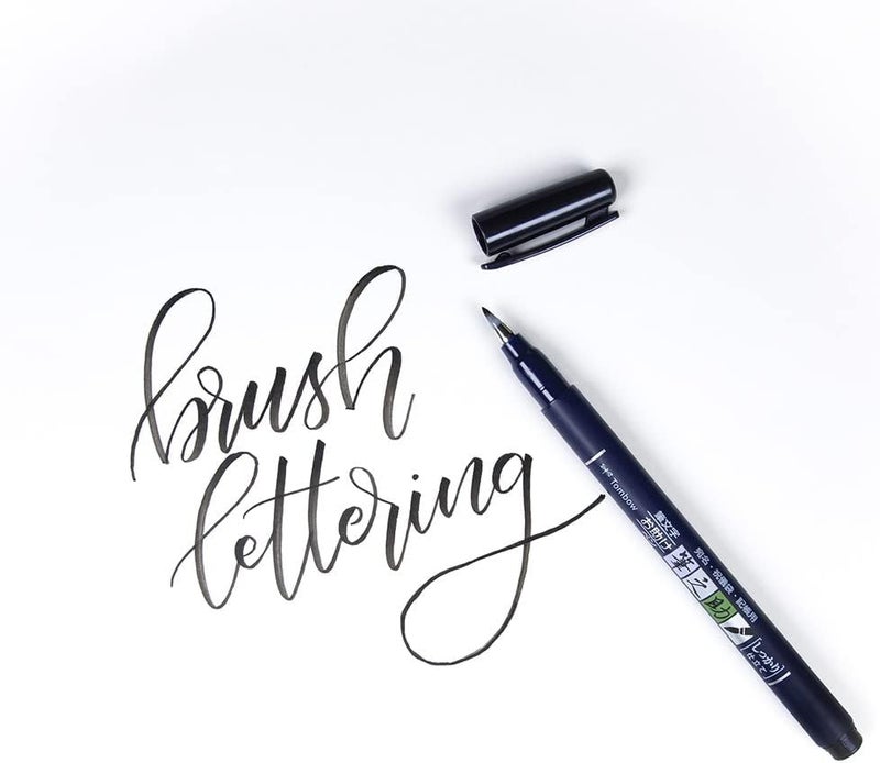 Tombow Fudenosuke Brush Pen Hard Tip Black - Image 2