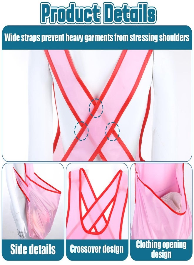 LLOUSSAK Clothes Drying Apron, Sleeveless Pink Waterproof Apron, Portable With Large Pocket For Cooking, Gardening - Image 3