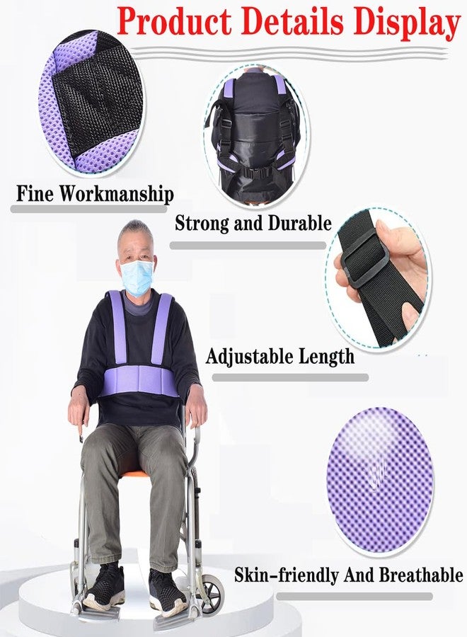 AUSTYLCO Wheelchair Harness for Adults,Wheelchair Seat Belt,Safety Belt for Elderly,Adjustable Straps Prevent Sliding,Torso Support Vest Restraint-Wheelchair Seatbelt Body Harness for Patient - Image 2