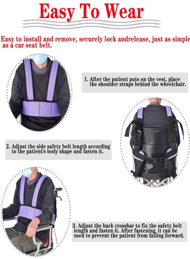 AUSTYLCO Wheelchair Harness for Adults,Wheelchair Seat Belt,Safety Belt for Elderly,Adjustable Straps Prevent Sliding,Torso Support Vest Restraint-Wheelchair Seatbelt Body Harness for Patient - Image 4