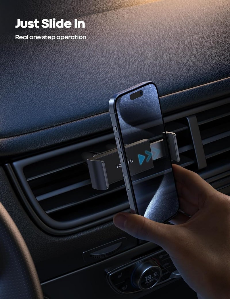 Lamicall Car Phone Holder, Air Vent Clip Mount - Universal Cell Phone Stand Holder Hand Free Cradle, Compatible with iPhone 17 16 15 Pro14 13 12 Pro Max Mini XS XR, All 4.7-6.5'' Smartphone - Black - Image 2