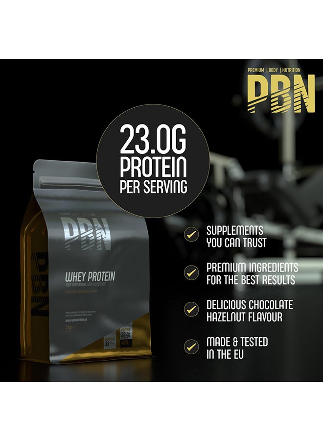 Premium Body Nutrition Whey Protein 1kg Chocolate Hazelnut Pouch - Image 2