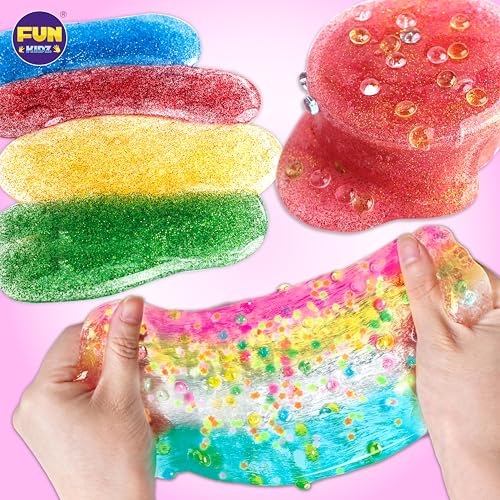 FUN KIDZ 3516 FL OZ Clear Slime for Kids 612 FunKidz 4 Pack Huge 1040 ML Glassy Slime Pack Toy Premade Water Crystal Slime Kit for Girls Boys Party Gift - Image 5