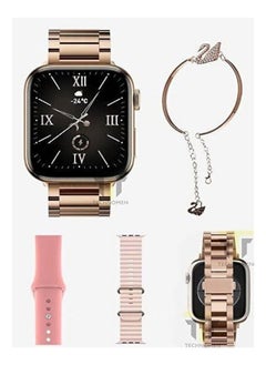 Haino Teko G9 Mini Rose Gold Edition Ladies Smart Watch with Three Set Strap and Stylish Bracelet Combo  - Image 4