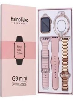 Haino Teko G9 Mini Rose Gold Edition Ladies Smart Watch with Three Set Strap and Stylish Bracelet Combo  - Image 1
