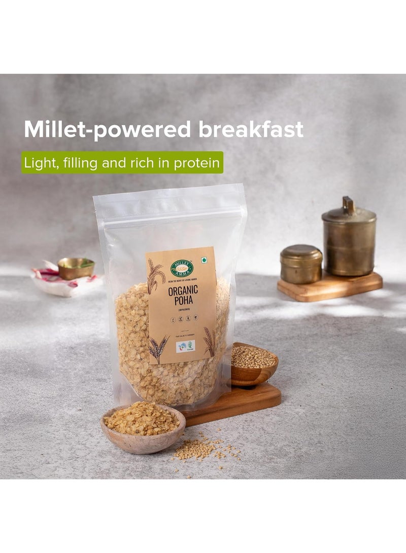 Millet Amma Organic Jowar Poha Flakes (1 Pack of 500gm) | Gluten Free | Best Choice for Making Poha and Health Snack Recipes | Millet Flakes for a Healthy and Nutritious Breakfast - Image 3