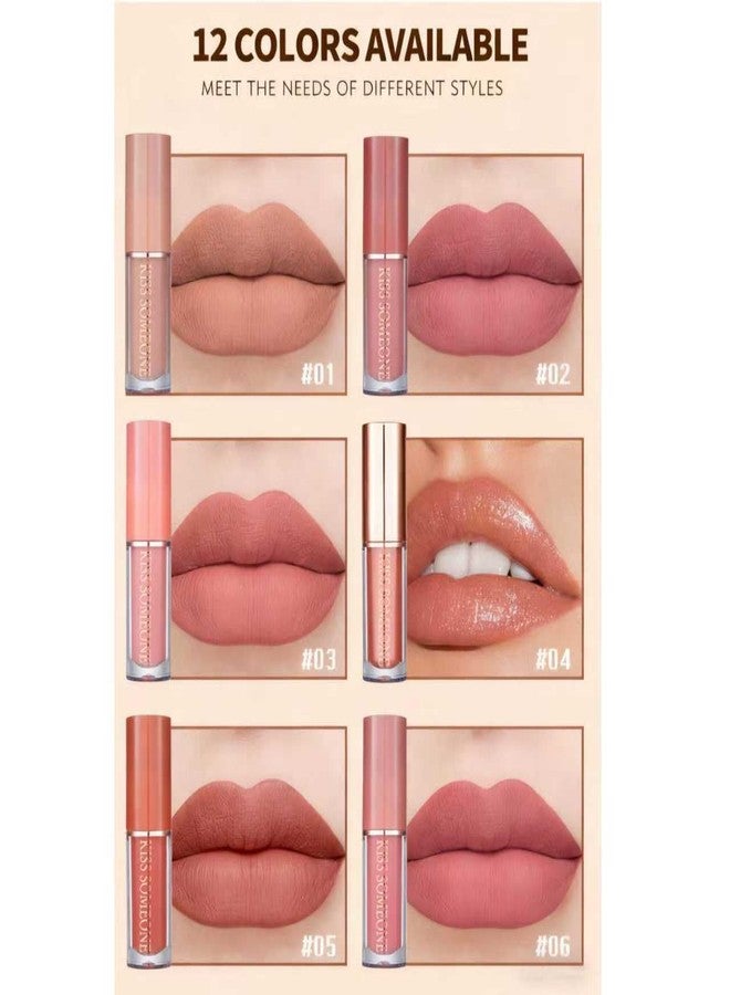 HARIRUP 12 in 1 Liquid Matte Lipstick Set | Long Lasting, Smudge Proof, Waterproof Lipsticks for Women | Nude, Pink & Red Shades Combo - Image 4