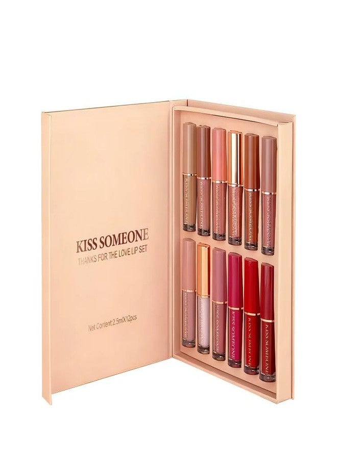 HARIRUP 12 in 1 Liquid Matte Lipstick Set | Long Lasting, Smudge Proof, Waterproof Lipsticks for Women | Nude, Pink & Red Shades Combo - Image 1