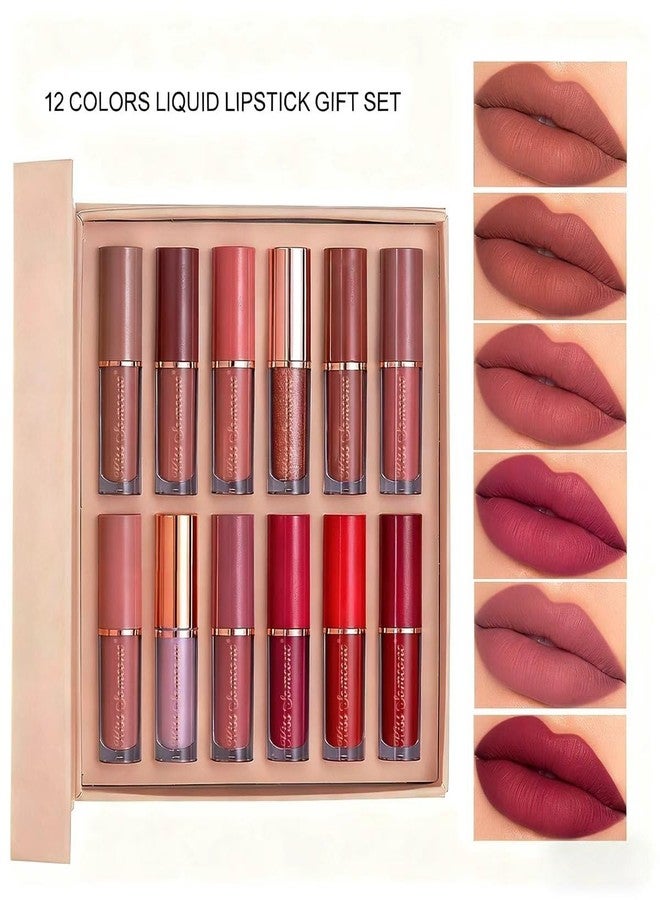 HARIRUP 12 in 1 Liquid Matte Lipstick Set | Long Lasting, Smudge Proof, Waterproof Lipsticks for Women | Nude, Pink & Red Shades Combo - Image 2