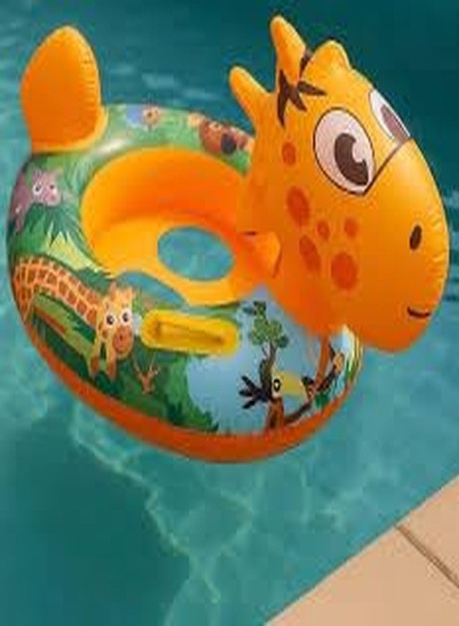 SVS ONLINE Kids Inflatable Cartoon Swim Ring with Seat - Pink Baby Pool Float (TODO-Orange-SWIMMINGRING) - Image 1