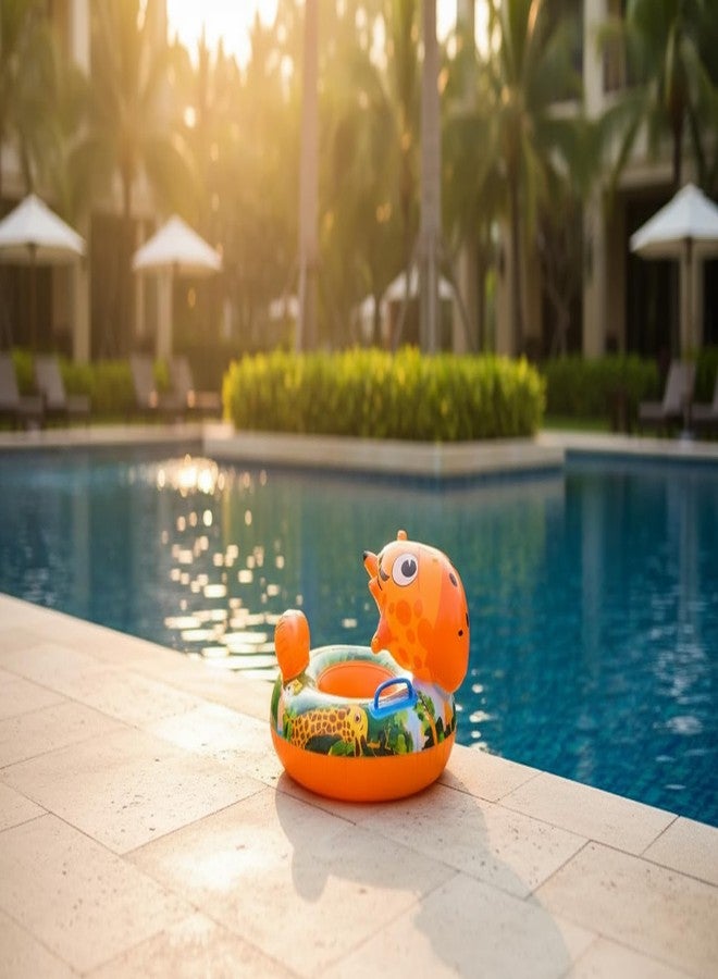 SVS ONLINE Kids Inflatable Cartoon Swim Ring with Seat - Pink Baby Pool Float (TODO-Orange-SWIMMINGRING) - Image 5