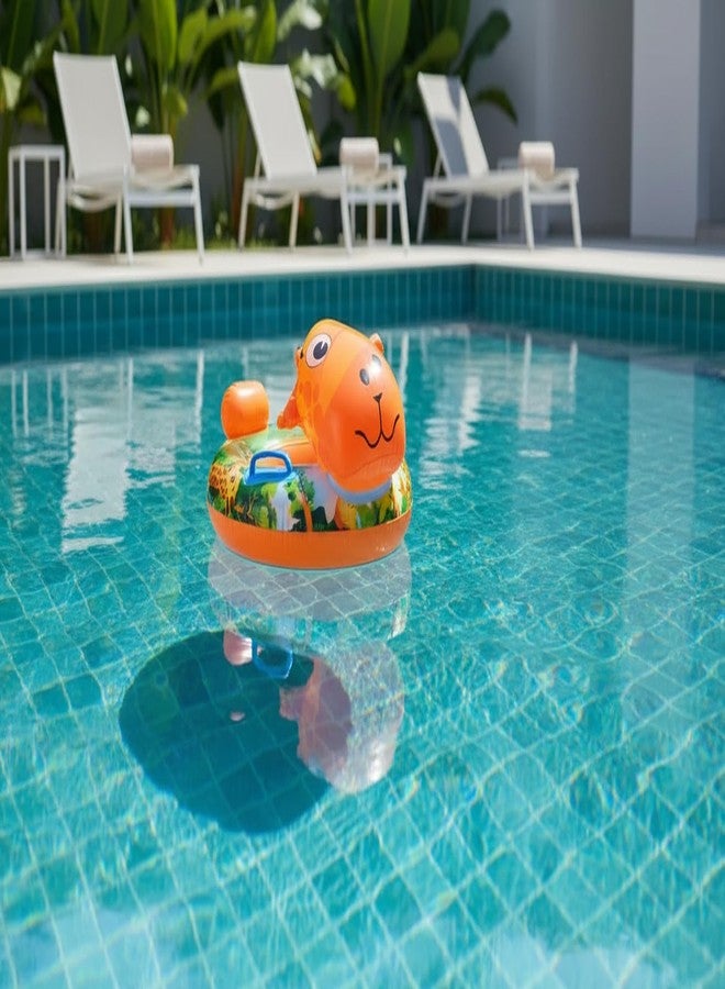 SVS ONLINE Kids Inflatable Cartoon Swim Ring with Seat - Pink Baby Pool Float (TODO-Orange-SWIMMINGRING) - Image 3