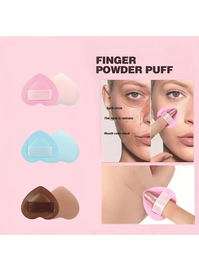 15pcs Printed Powder Blue Heart Shaped Makeup Sponges Latex Free Beauty Blenders - Image 3