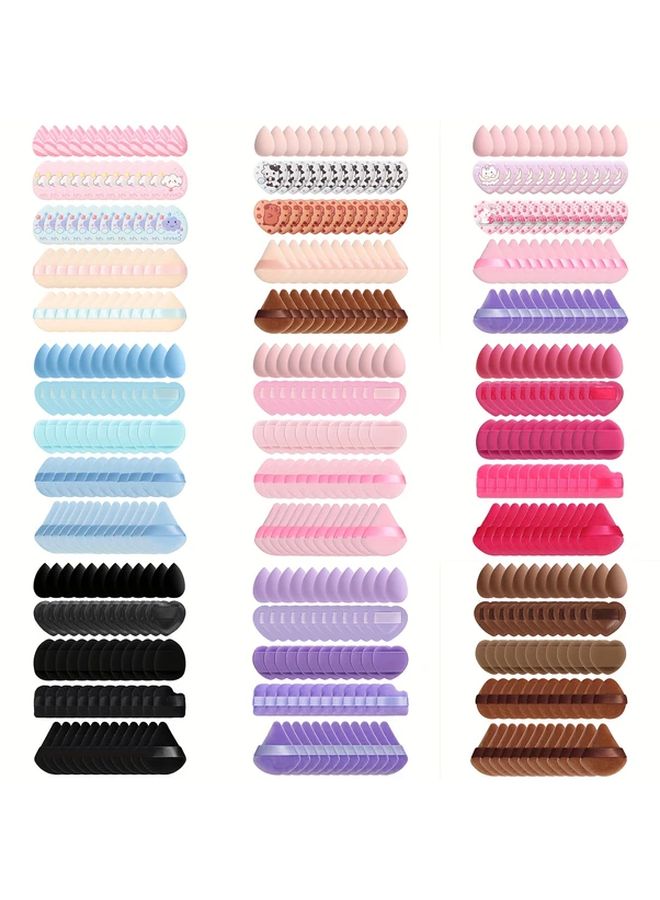 15pcs Printed Powder Blue Heart Shaped Makeup Sponges Latex Free Beauty Blenders - Image 2