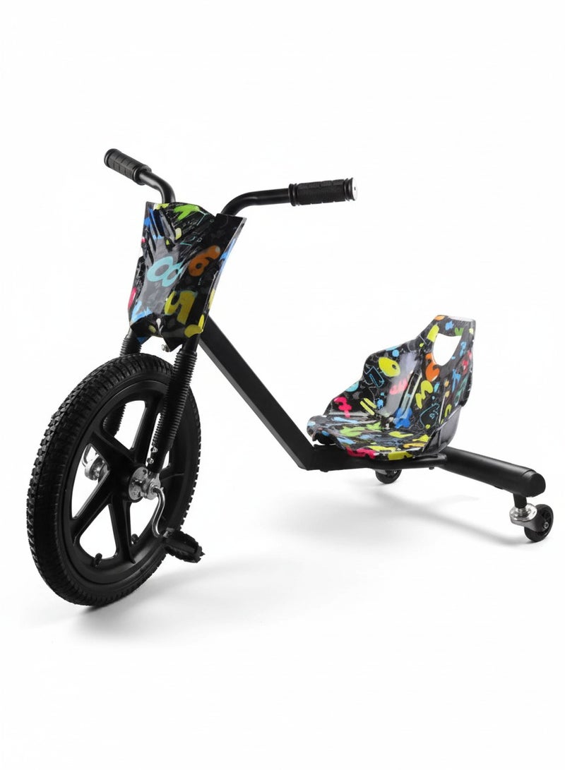 رالي دراجة دريفت ثلاثية العجلات للأطفال – تصميم مميز ومقعد مريح مزخرف – لعبة سكوتر درفت بدواسة للأطفال بـ 3 عجلات - Image 1