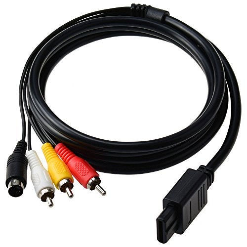 CHILDMORY 5.9ft AV TV S Video AV Cable Compatible for SNES NGC N64 Console - Image 1